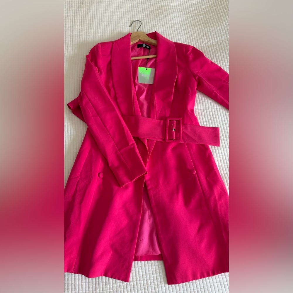 Missguided + Barbie Pink Belted Midi Dress